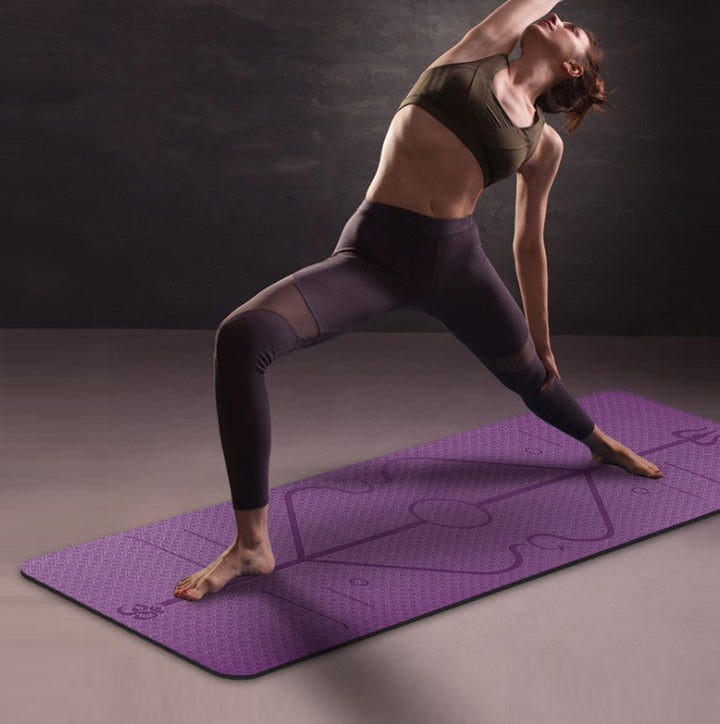 EcoGrip TPE Yoga Mat with Position Lines