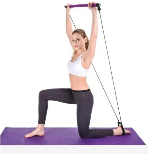 Portable Pilates Bar Kit Stretch Rope 