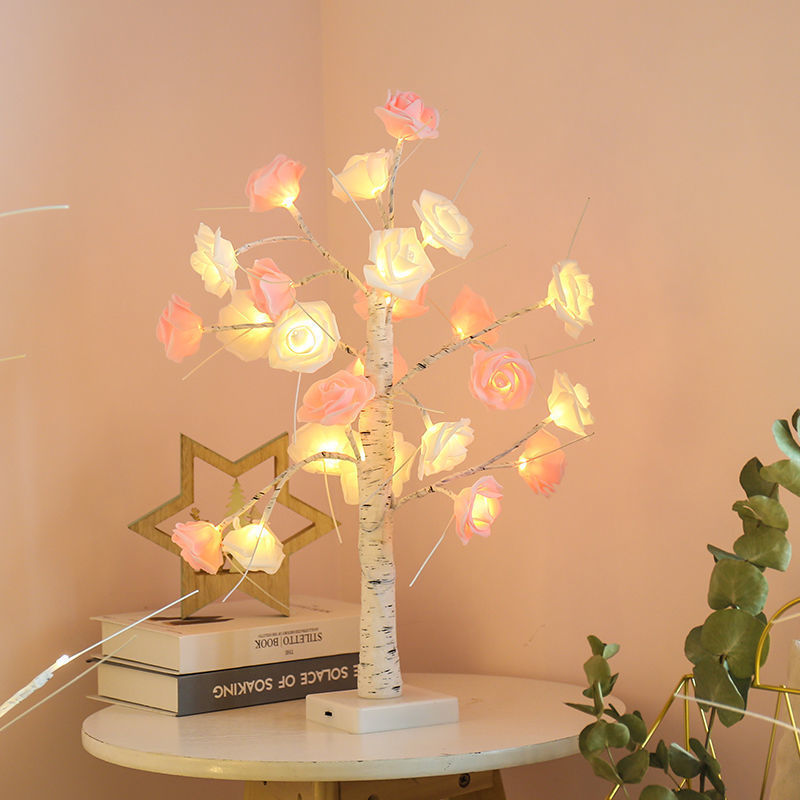 Christmas Rose Shining Tree Lamp