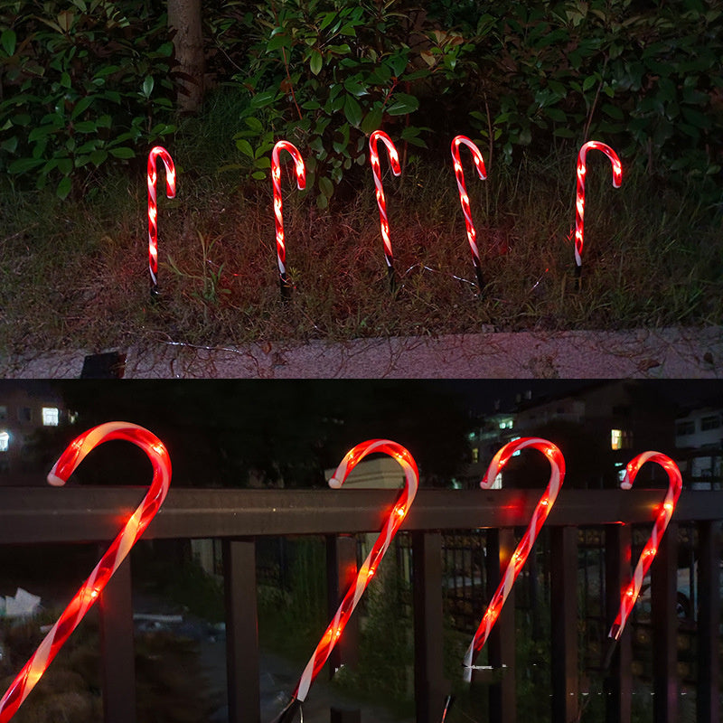 Solar-Powered Cane Lights for Holiday Decor